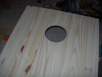 Hang the Legs — step 4 of building DIY cornhole / bean bag toss boards